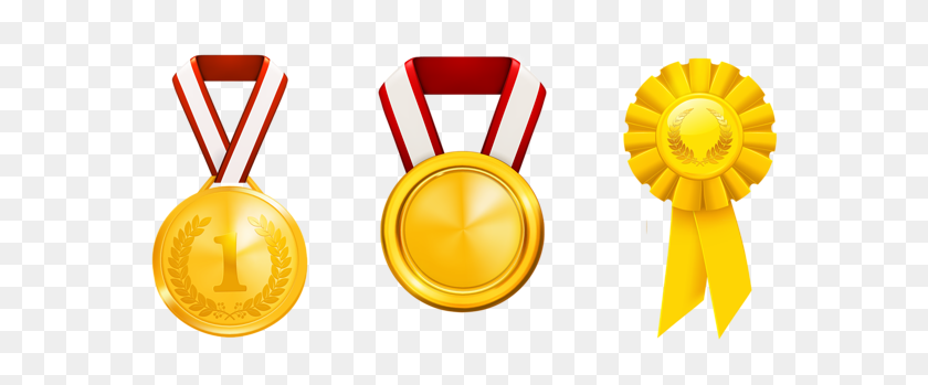 600x289 Prizes Honors Set Png Clipart Festa Futebol - Medal PNG