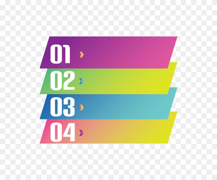 640x640 Process Info Graphic With Abstract Style Multi Color Gradient - Steps PNG