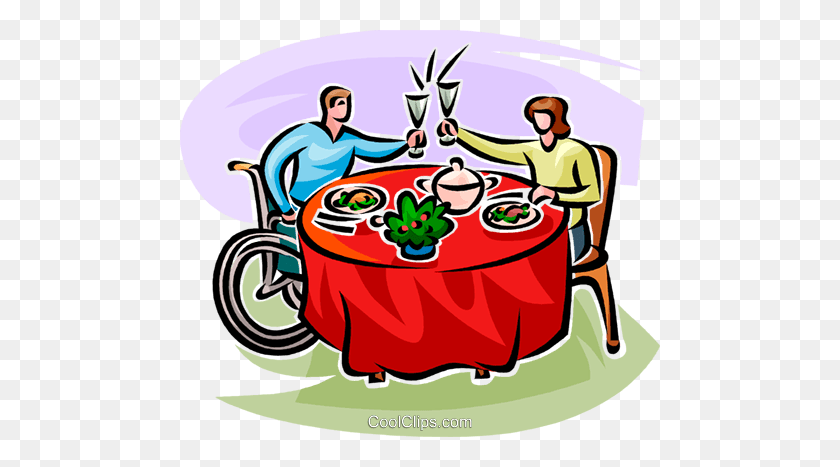 480x407 Proposing A Toast Over Dinner Royalty Free Vector Clip Art - Toast Clipart