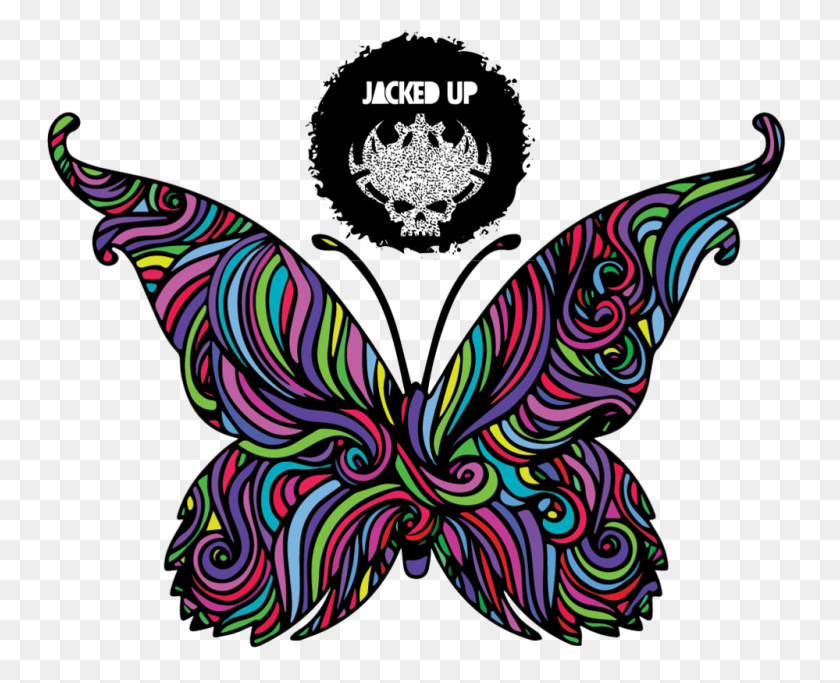 999x799 Psychedelic Butterfly - Trippy PNG