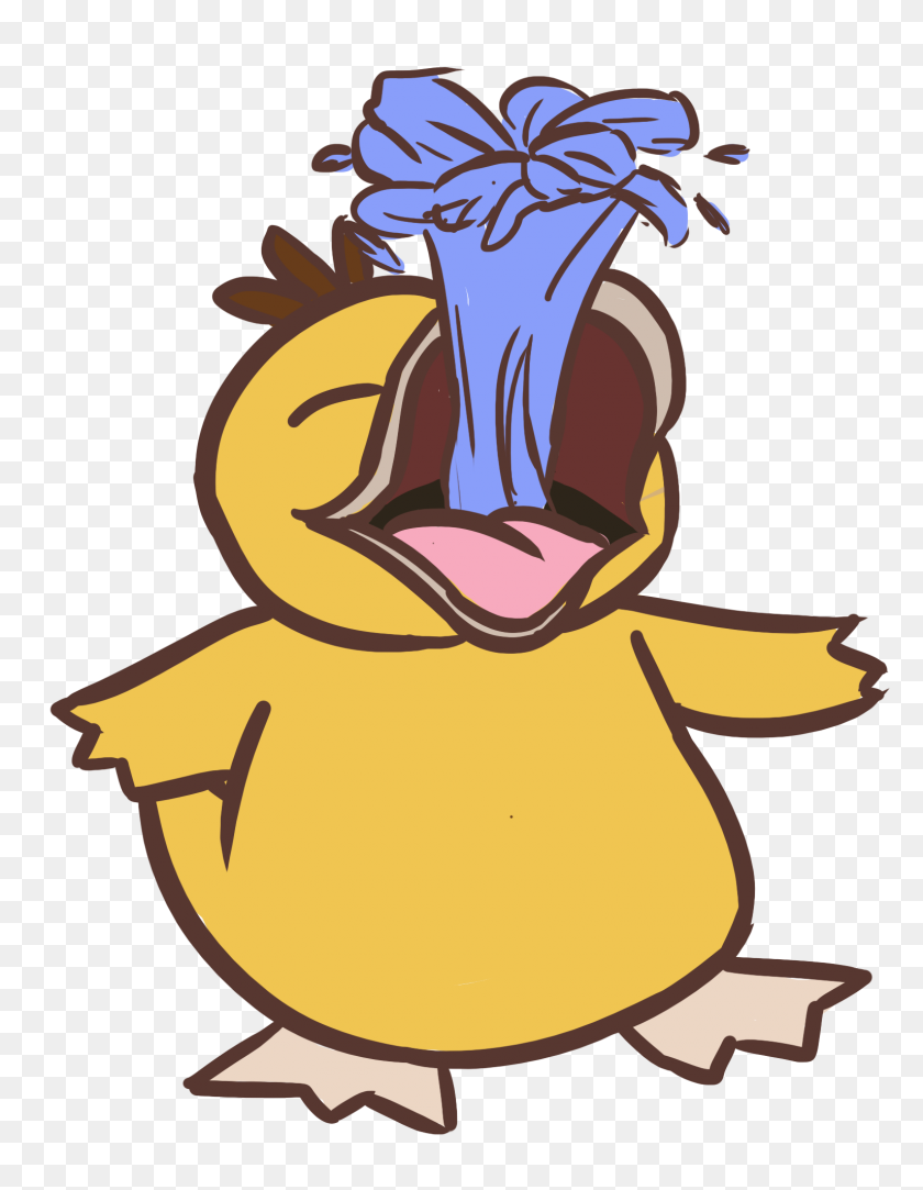 1534x2012 Psyduck Used Confusion And Water Gun! - Psyduck PNG