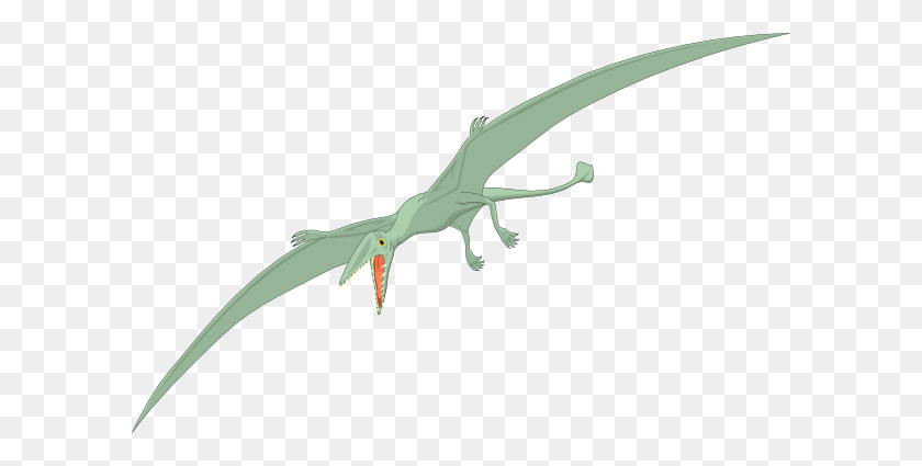 600x365 Pterodactyl With Fangs Clip Art - Pterodactyl PNG