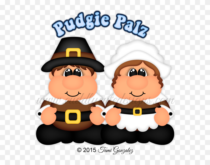 600x600 Pudgie Palz Pilgrims Thanksgiving - Cute Pilgrim Clipart