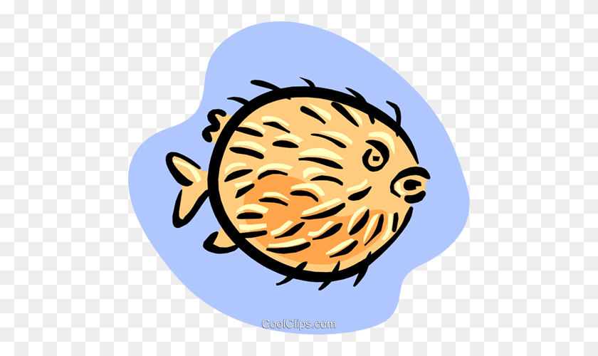 480x440 Puffer Fish Royalty Free Vector Clip Art Illustration - Puffer Fish Clipart