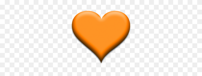 256x256 Puffy Heart - Orange Heart PNG