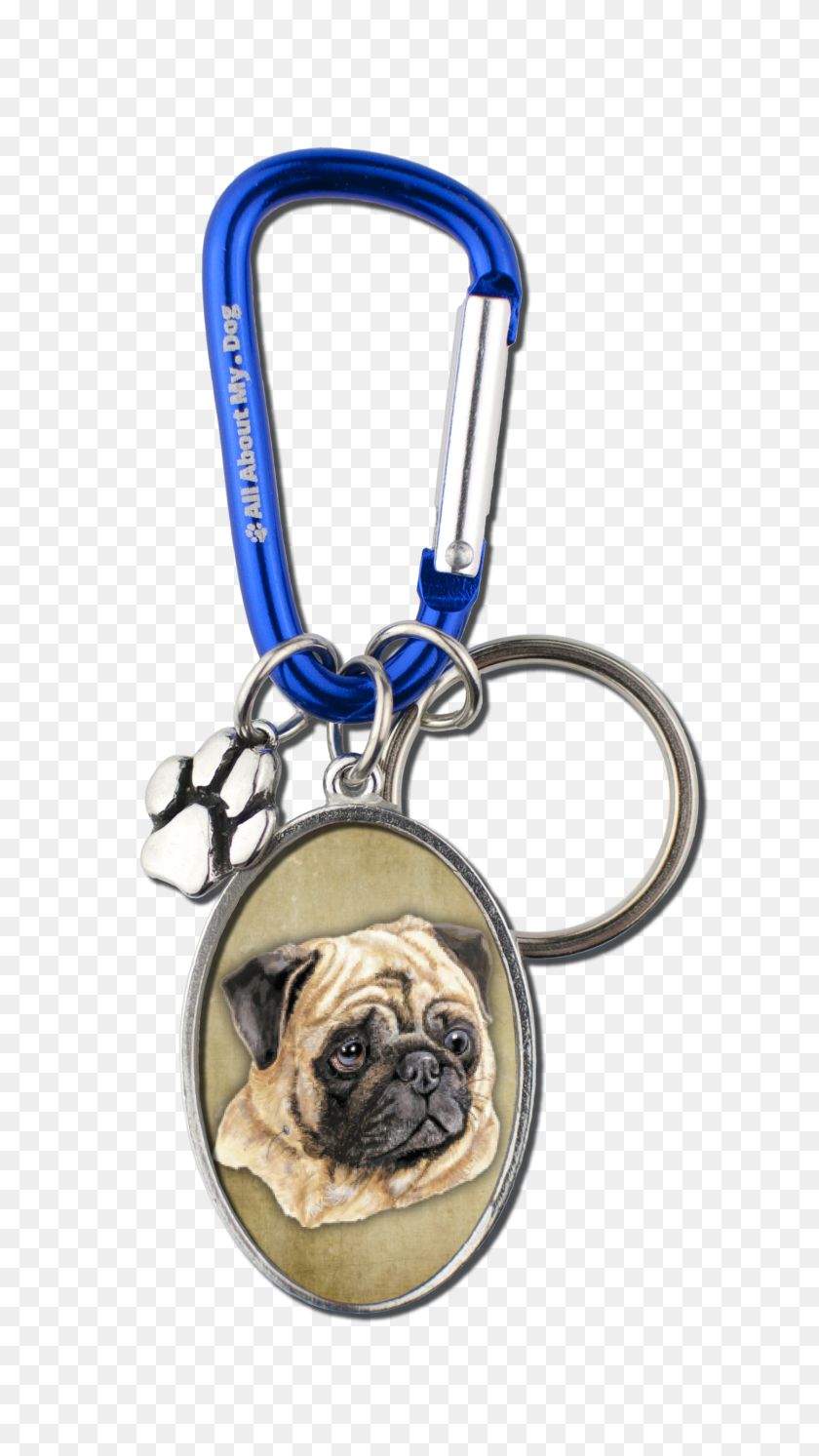 1446x2657 Pug Cameo Carabiner Keychain Ecosmart Designs - Pug Face PNG