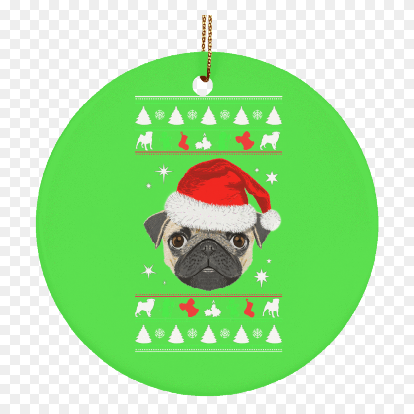 1024x1024 Pug Face Christmas Ornaments The Pug Life Store - Pug Face PNG