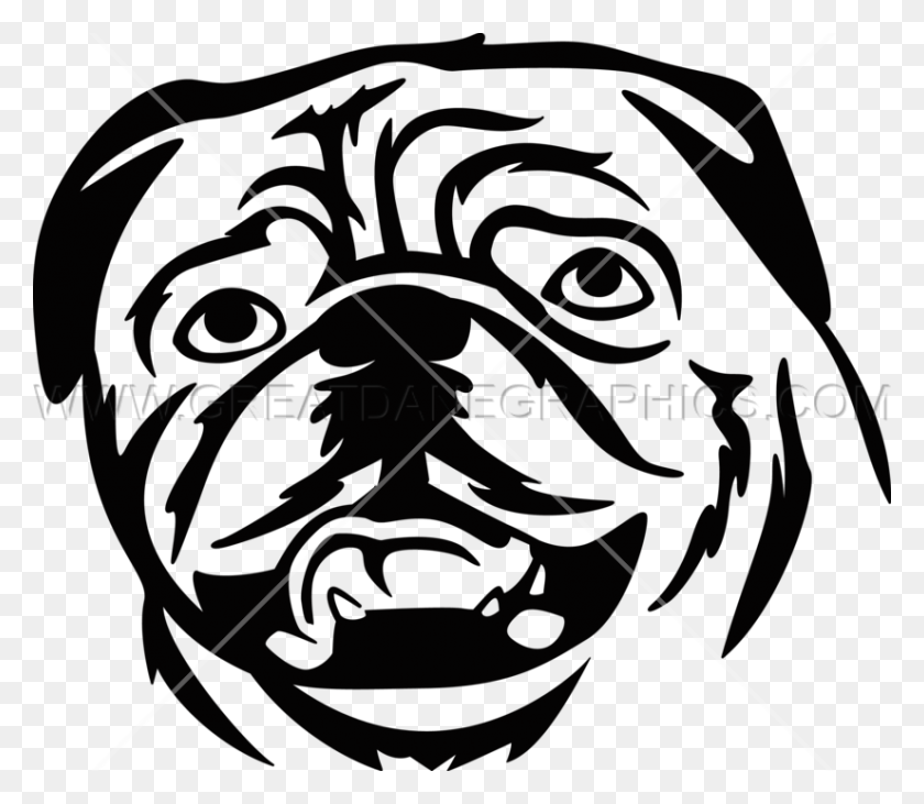 825x710 Pug Production Ready Artwork For T Shirt Printing - Pug Clipart Black And White