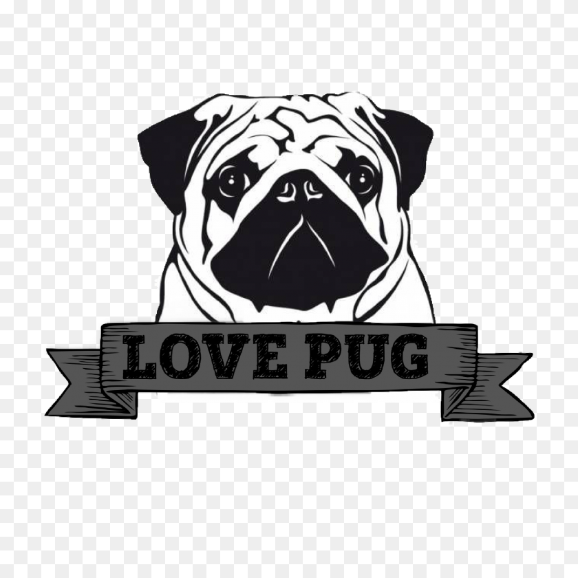 2048x2048 Pug Pug Art Pugs Pug Art Pug Love - Pug Clipart Black And White