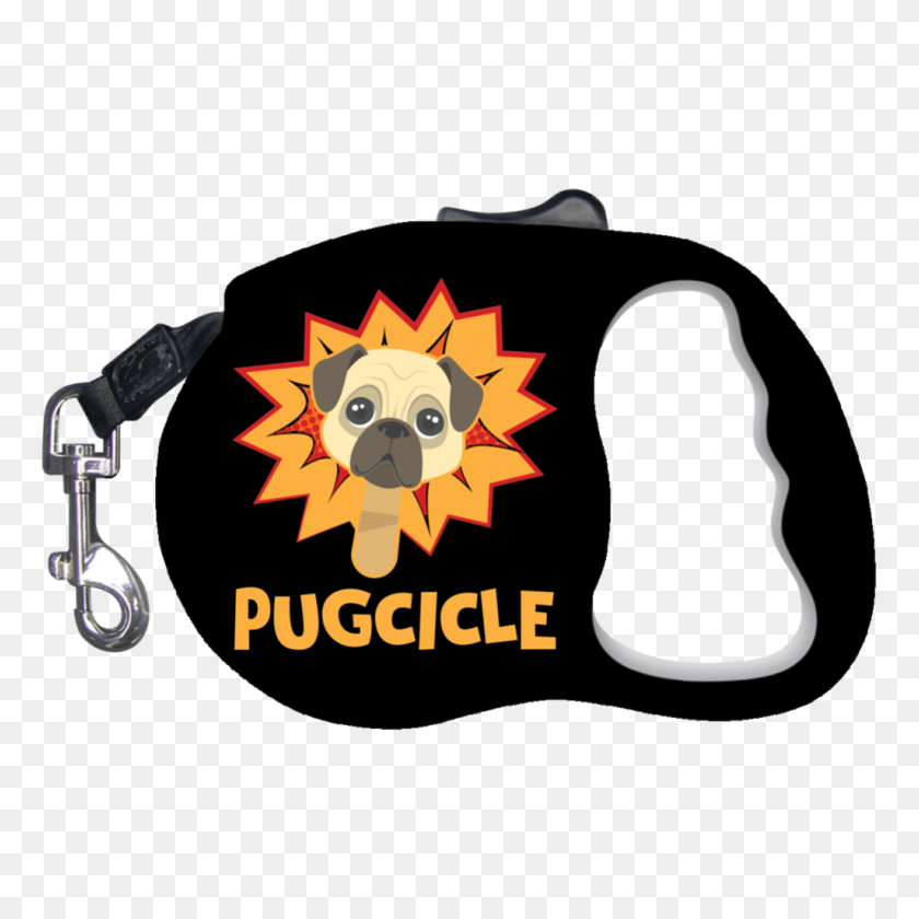 1024x1024 Pug Retractable Dog Leash Crispytees - Dog Leash Clipart