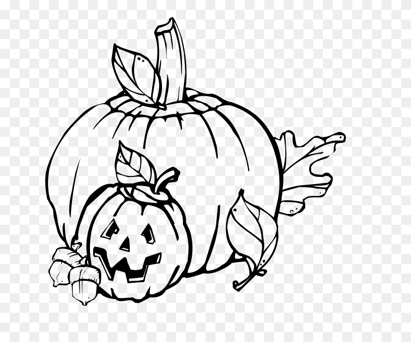 669x640 Pumpkin Clip Art Black And White - Fall Scarecrow Clipart