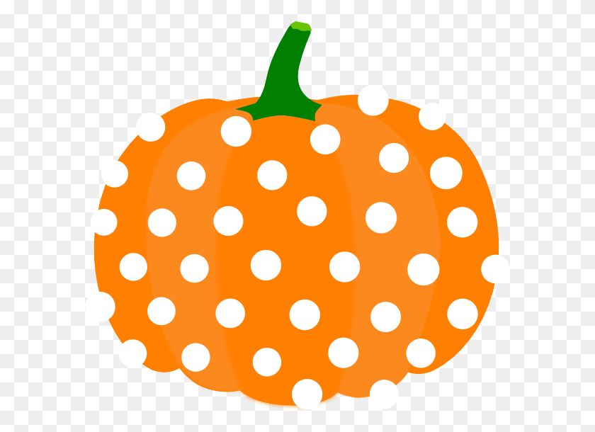 600x550 Pumpkin Clipart Polka Dot - Polka Dots PNG