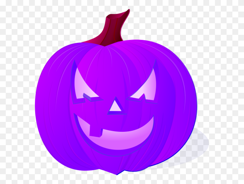 600x574 Pumpkin Clipart Purple - Jack O Lantern Clipart