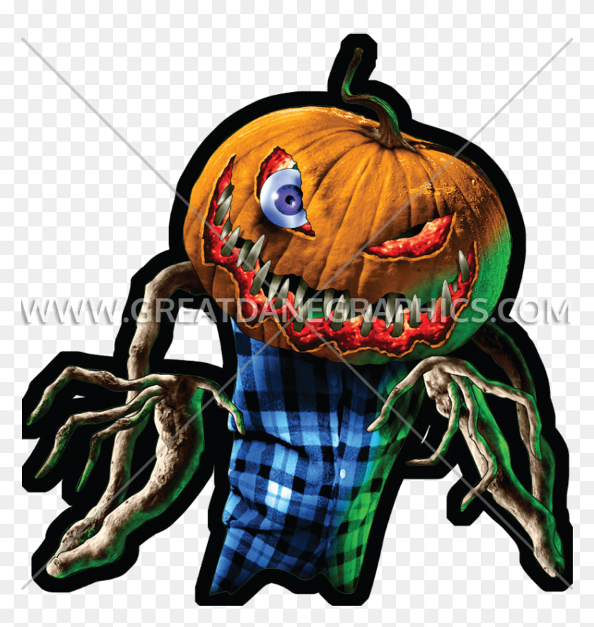 825x874 Obra De Arte Lista Para La Producción De Pumpkinhead Para La Impresión De Camisetas - Cabeza De Calabaza Png