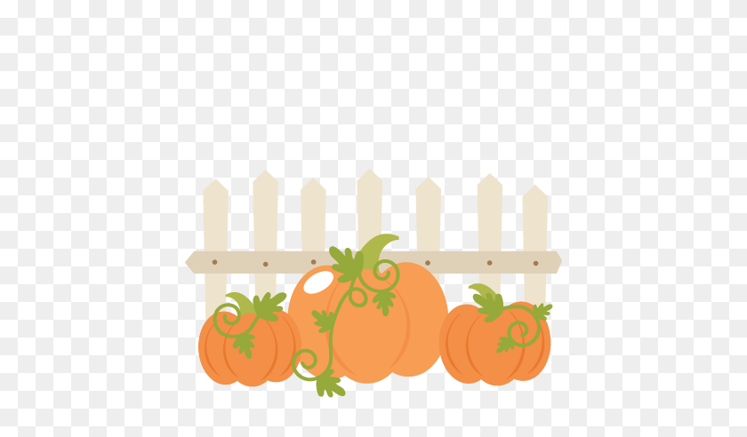 432x432 Pumpkins With Fence Cutting Cute For Cricut - Pumpkins PNG