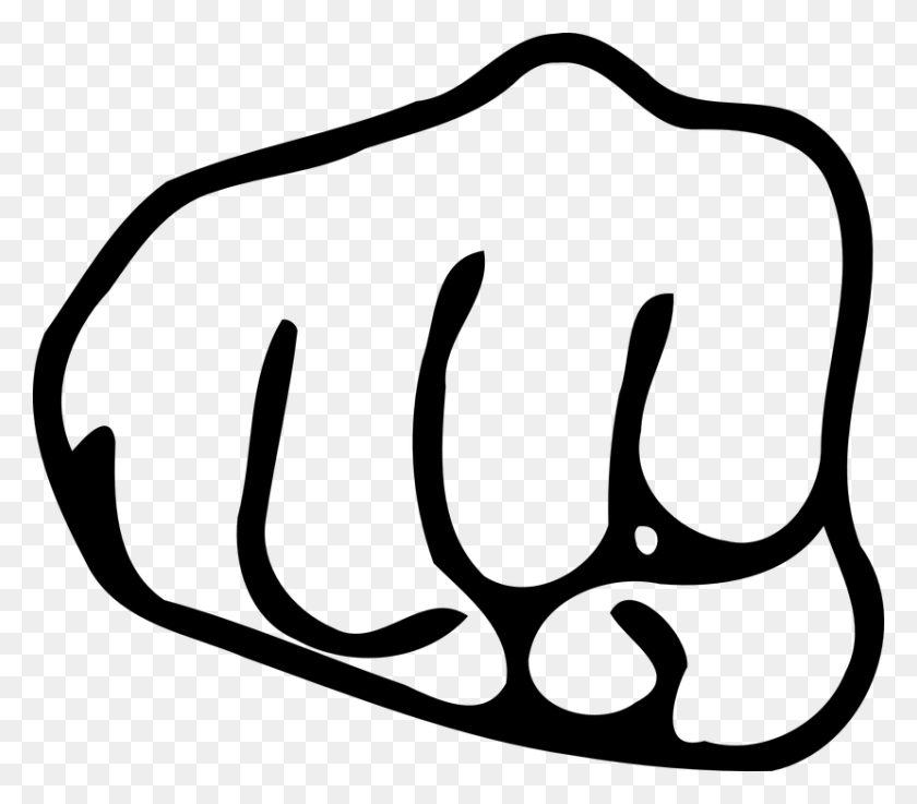 829x720 Punch Boxing Fist Clipart - Black Fist Clipart