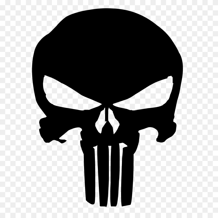 1600x1600 Punisher Skull Logo Black - Punisher Skull Clipart