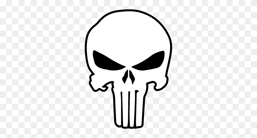 286x392 Punisher Template - Skull Logo PNG