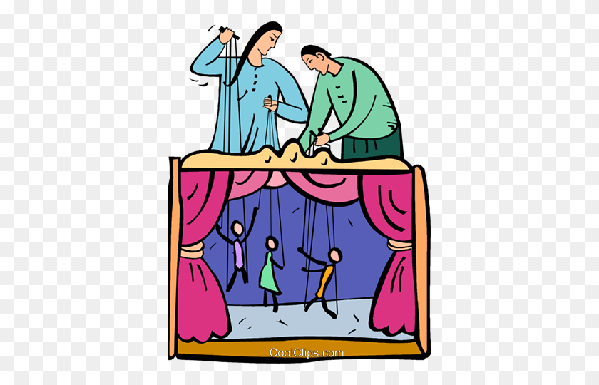 370x480 Puppet Show Royalty Free Vector Clip Art Illustration - Puppet Show Clipart