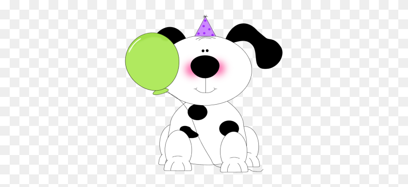 325x326 Puppy Clip Art Free - Happy Birthday Clipart Black And White