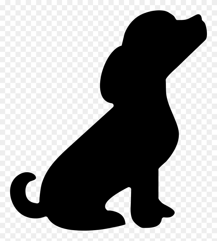 7171x8000 Puppy Clipart Silhouette - Dog Collar Clipart