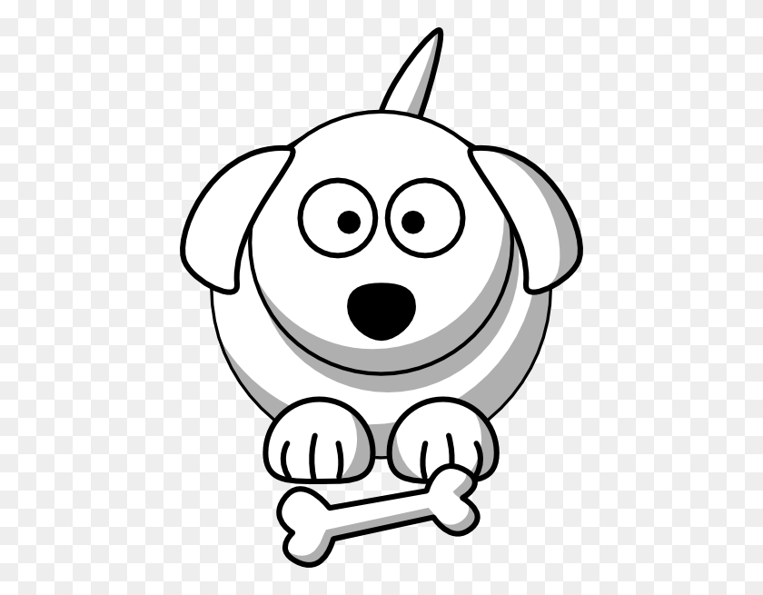 444x595 Puppy Coloring Pages For Kids, Dog Coloring Book - Black And White Clipart Dog