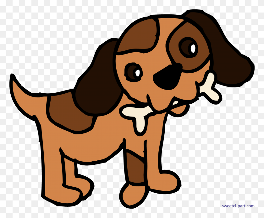 6297x5137 Puppy Dog With Bone Clip Art - Puppy Clipart Images