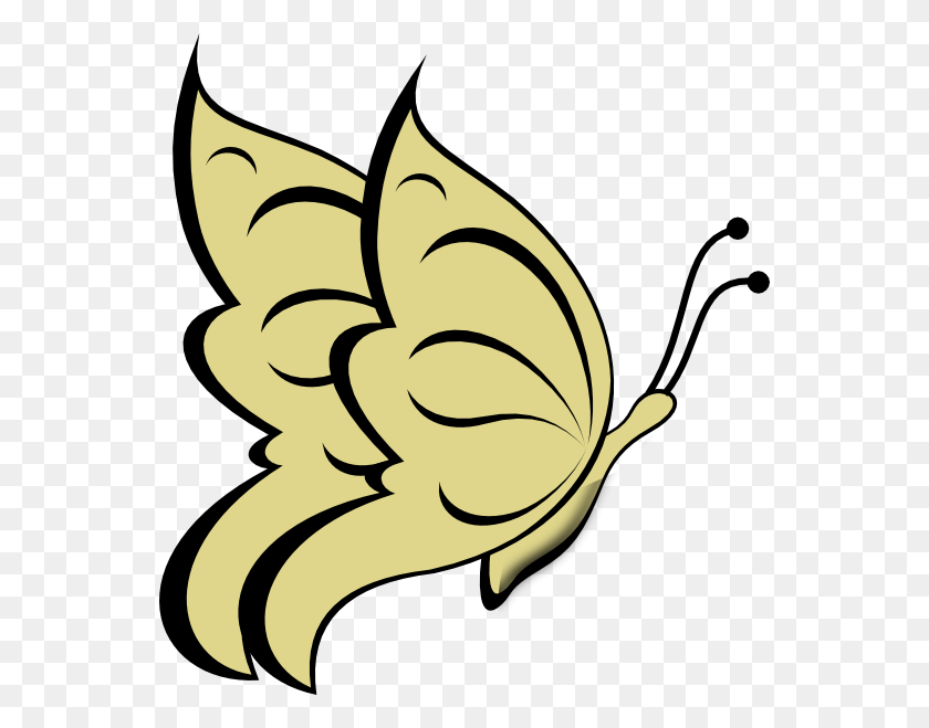 552x599 Чистое Золото Бабочка Картинки - Желтая Бабочка Клипарт
