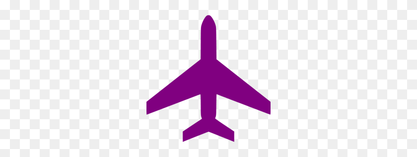 256x256 Значок Фиолетовый Самолет - Самолет Посадка Клипарт