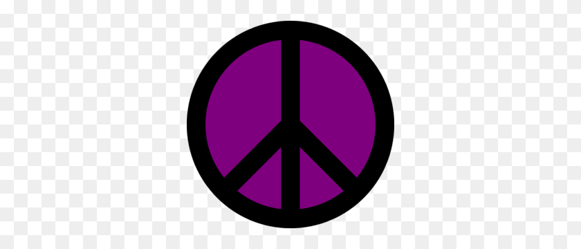 300x300 Purple And Black Peace Sign Clip Art - Peace Sign Clipart Black And White