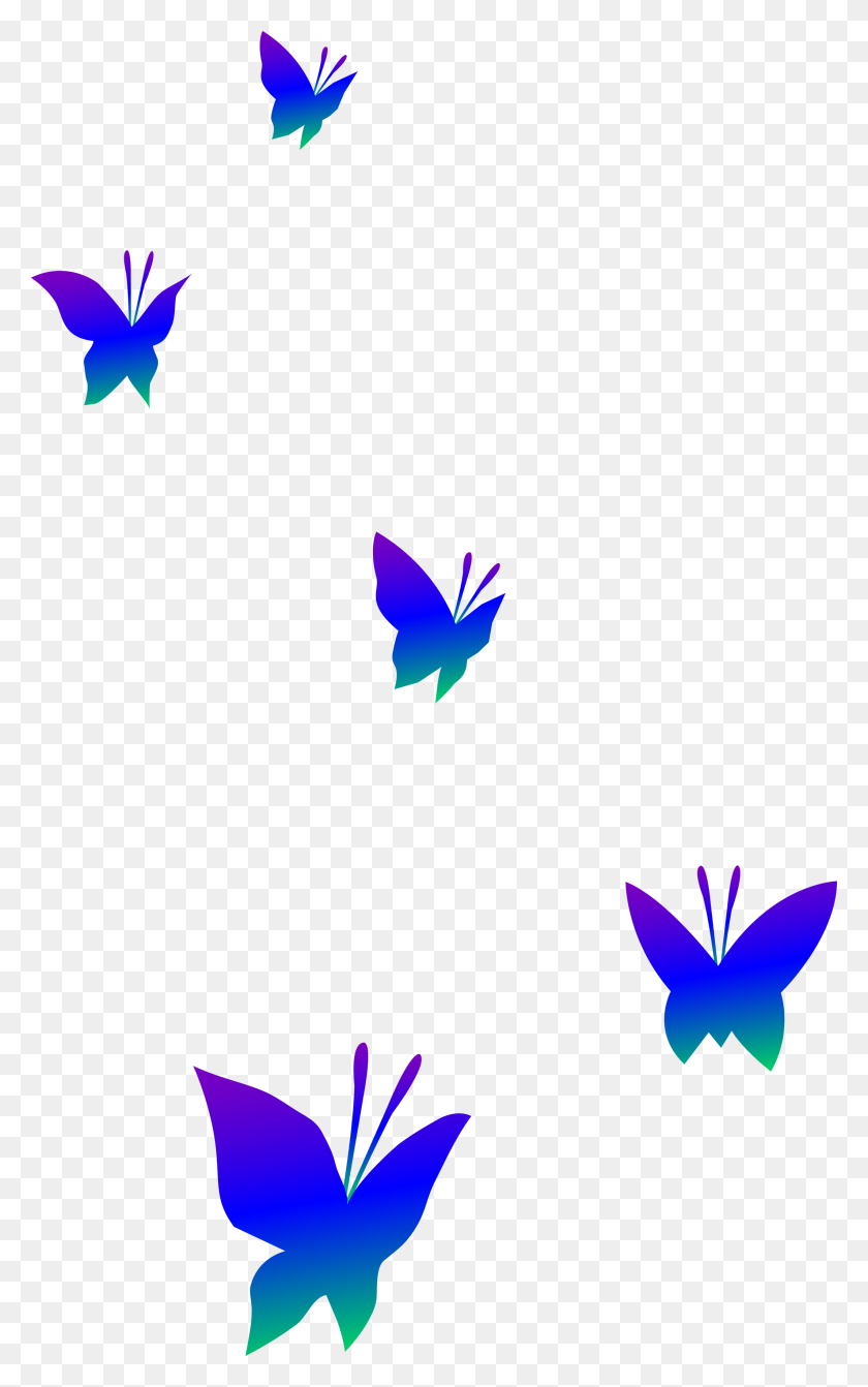 2128x3500 Фиолетовые И Синие Бабочки Клипарт Картинки - Клипарт С Синей Рамкой