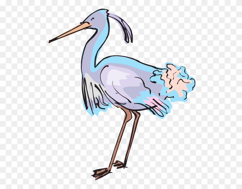 516x596 Purple And Blue Heron Png, Clip Art For Web - Stork Clipart