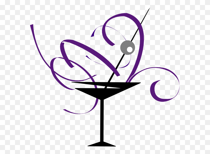 600x556 Purple And Gray Martini Glass Png Large Size - Martini Glass PNG