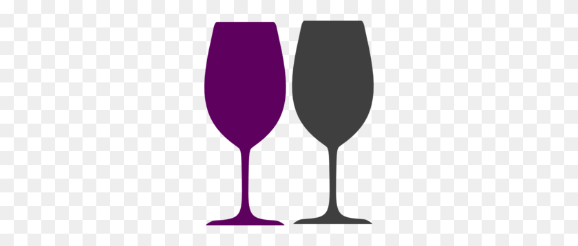 246x298 Purple And Gray Wine Glasses Clip Art - Wine Clipart