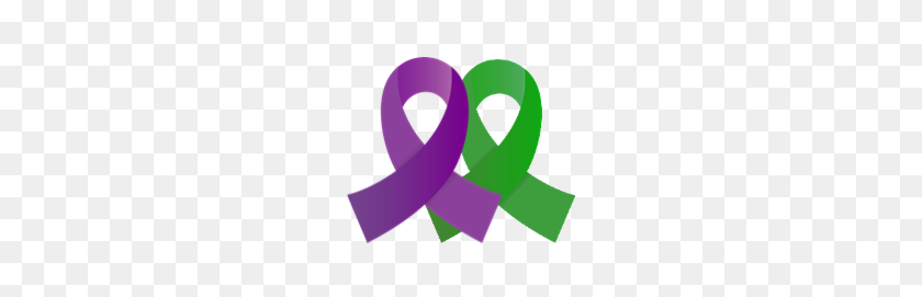 211x211 Purple And Green Ribbons Fight Like A Girl - Purple Ribbon PNG