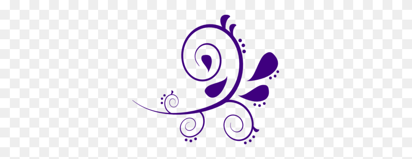 299x264 Purple And White Swirl Branch Clip Art - White Swirls PNG