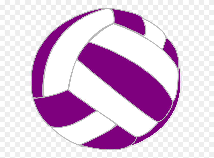 600x563 Purple And White Volleyball Clip Art - Volley Clipart