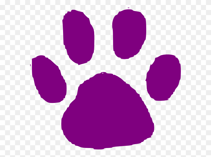 600x567 Purple Animal Footprint Clip Art - Animal Footprints Clipart