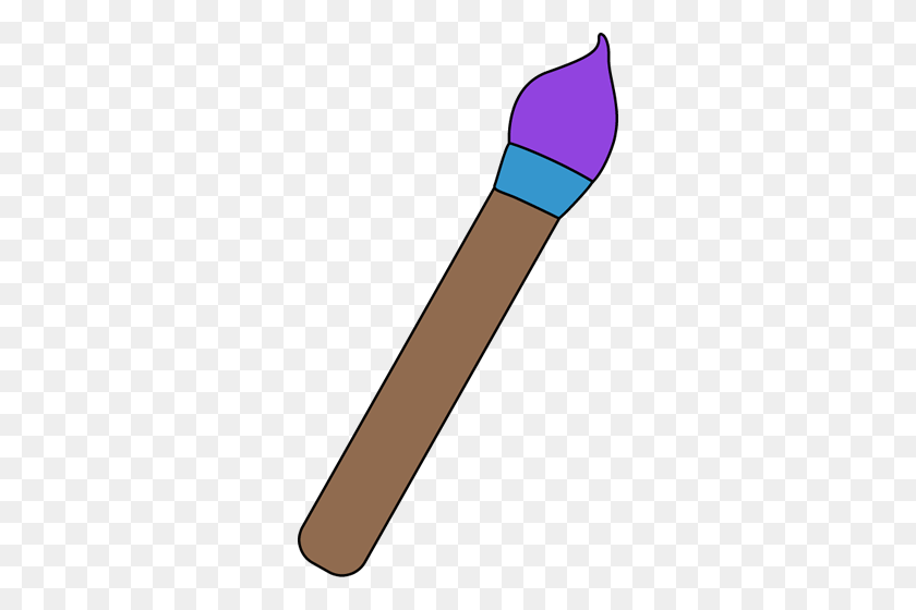 294x500 Purple Art Paint Brush Clip Art - Purple Crayon Clipart