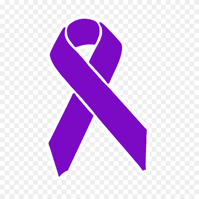 1064x1064 Purple Awareness Ribbon Sticker - Awareness Ribbon PNG