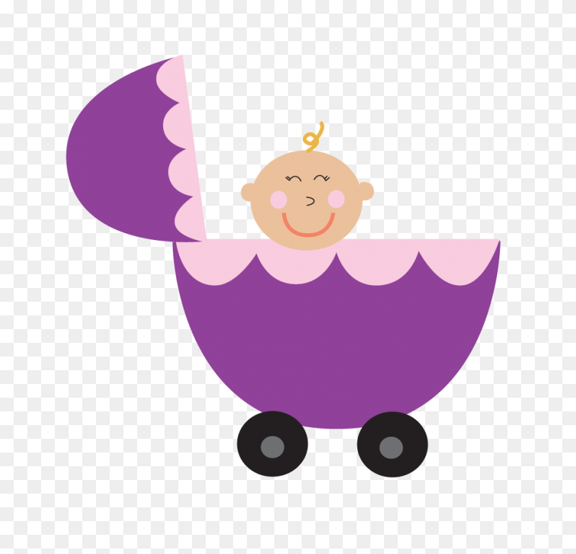 945x907 Purple Baby Carriage Clipart - Baby Stroller Clipart