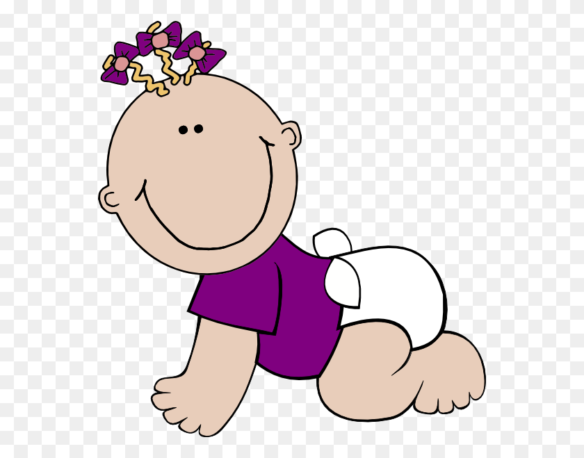 558x599 Purple Baby Crawling Clip Art - Transparent Baby Clipart