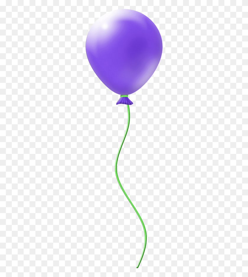 262x876 Purple Balloon - Фиолетовый Воздушный Шар Клипарт