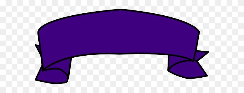600x261 Purple Banner Clip Art - Purple Banner Clipart