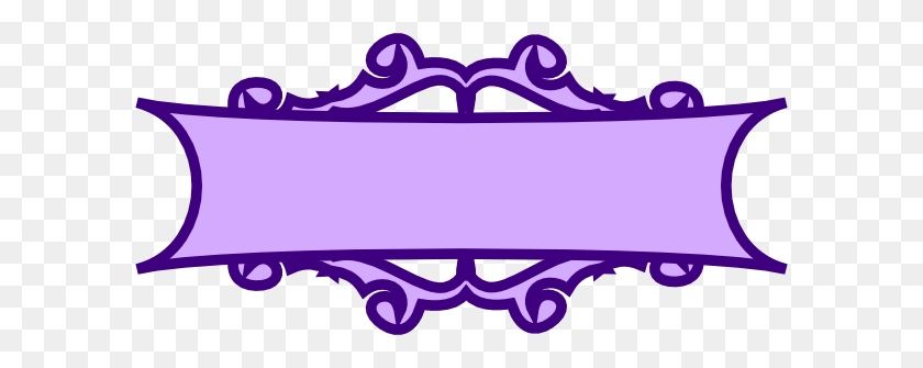 600x275 Purple Banner Scroll Clip Art - Scroll Banner Clipart