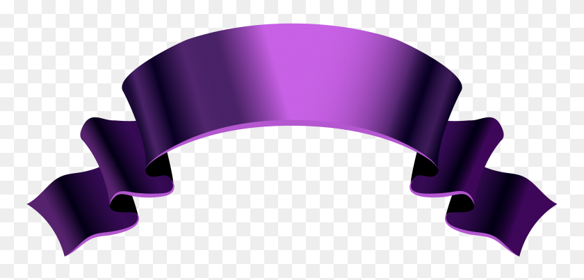 6185x2724 Purple Banners - Banner Shapes Clipart