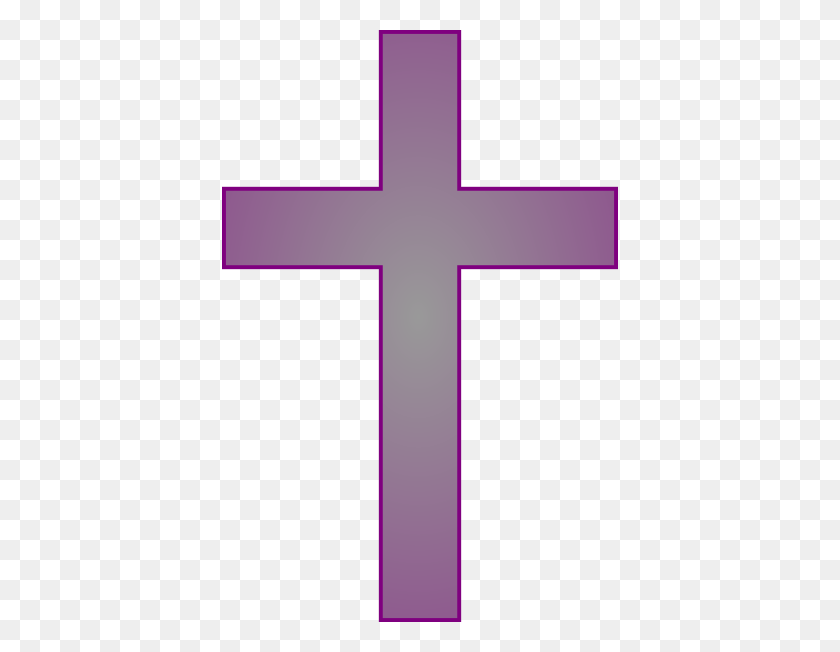 396x592 Purple Baptism Cross Clip Art - Baptism Cross Clipart