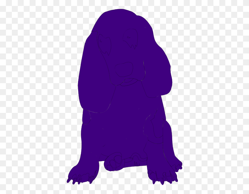 390x593 Purple Basset Hound Clip Art - Basset Hound Clipart