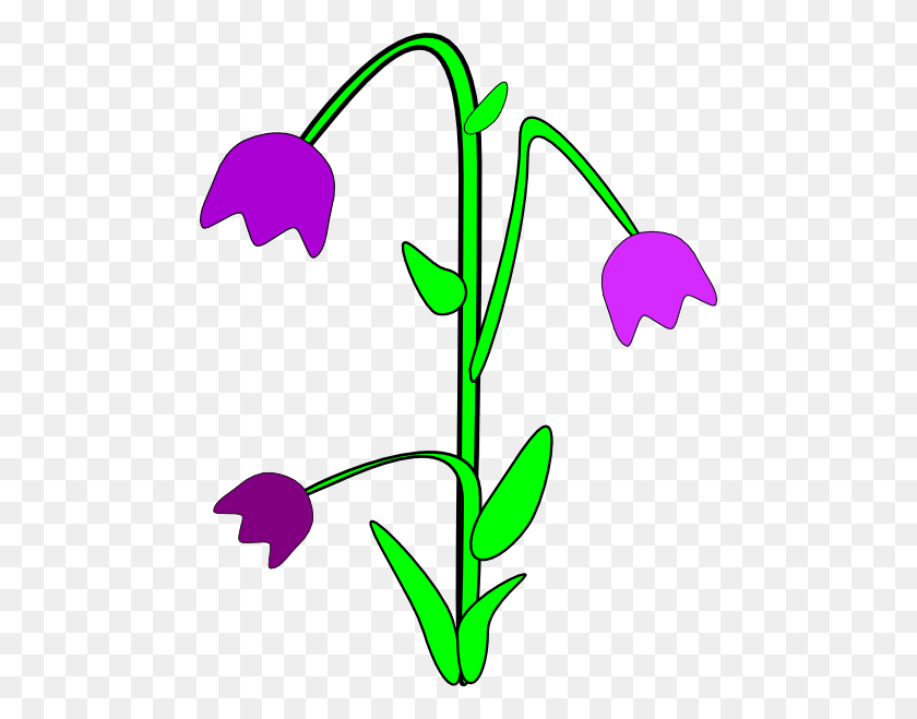 474x599 Purple Bell Flowers Clip Art Free Vector - Purple Flower Clipart