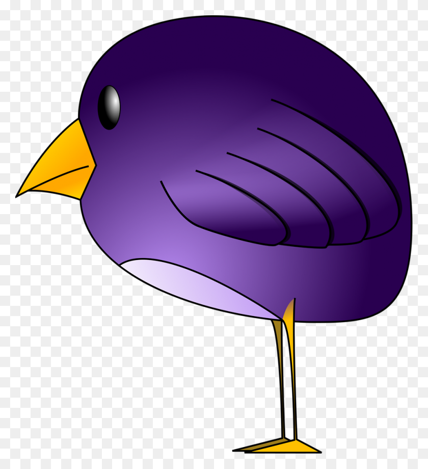 958x1057 Purple Bird Clipart - Turkey Bird Clipart